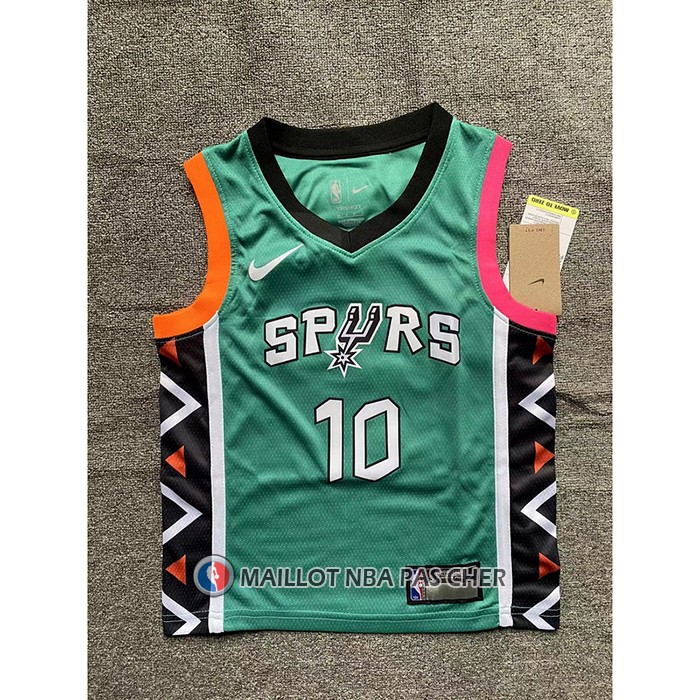 Maillot Enfant San Antonio Spurs Jeremy Sochan NO 10 Ville 2022-23 Vert